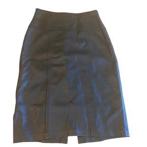 Vintage La Nauvelle RENAISSANCE BLACK LEATHER SKIRT SIZE 8 lined